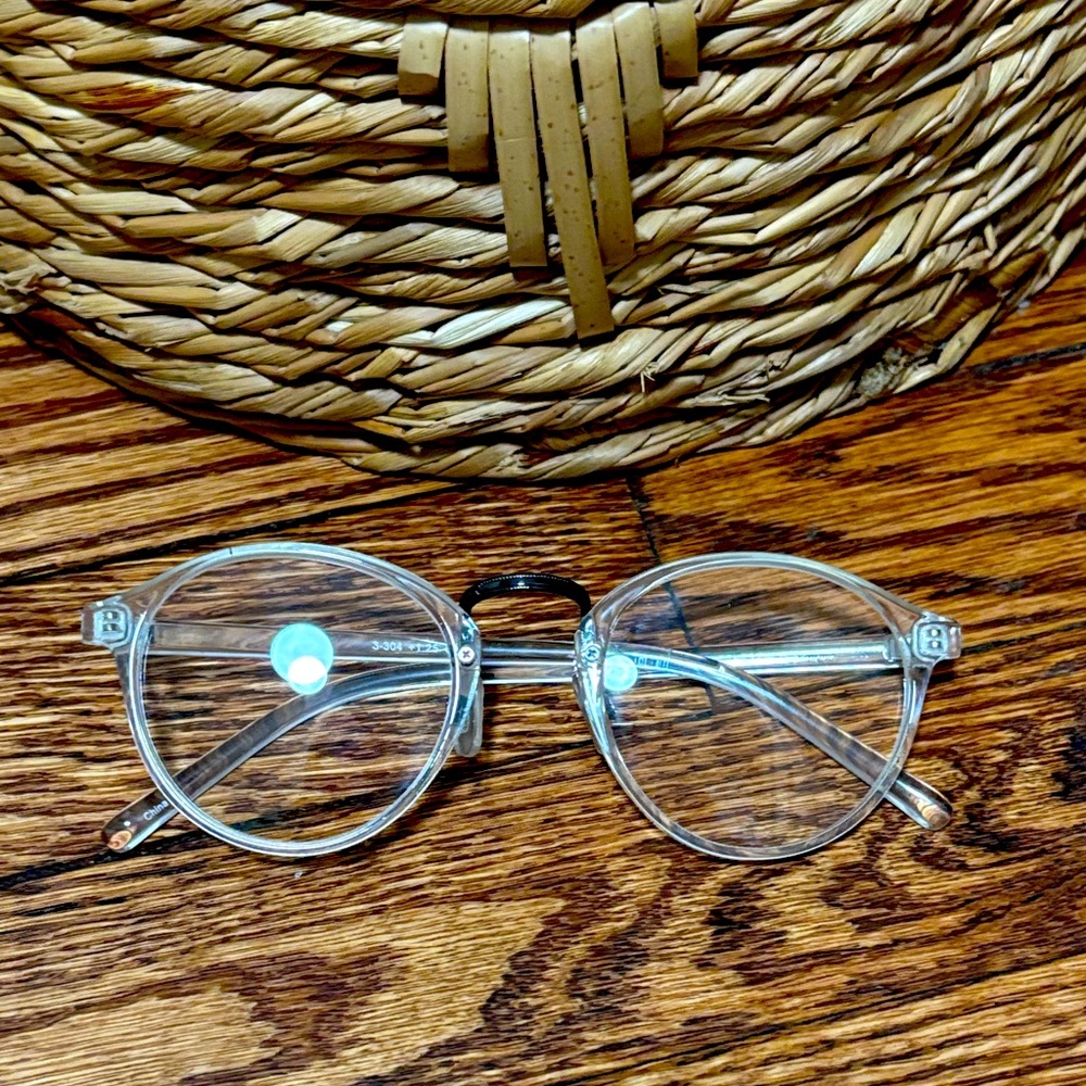 Clear Round Transparent +1.25 Reading Glasses